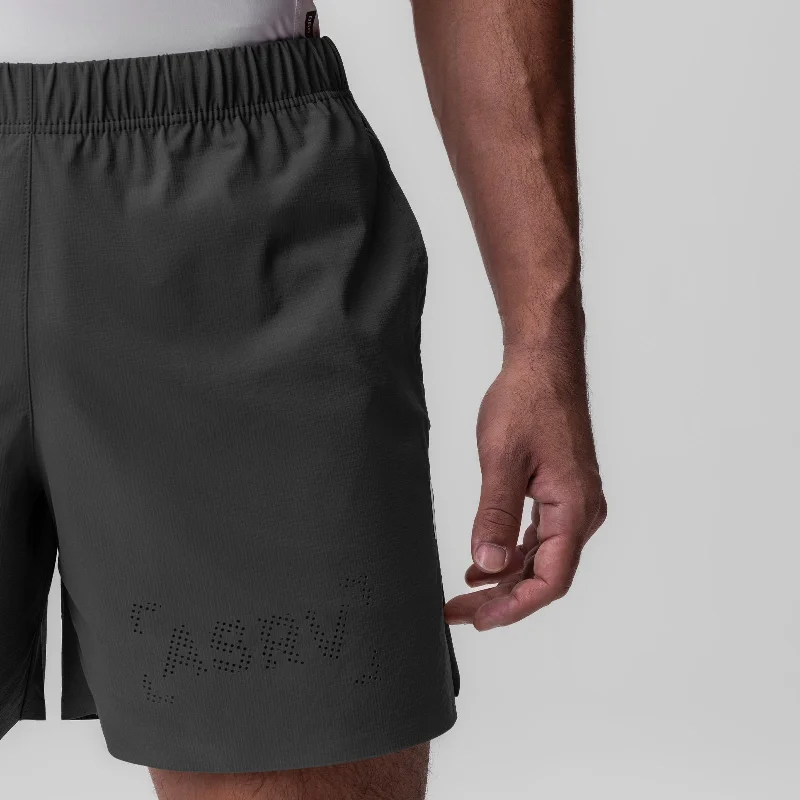 0737. Ripstop 6"" Perforated Short - Space Grey