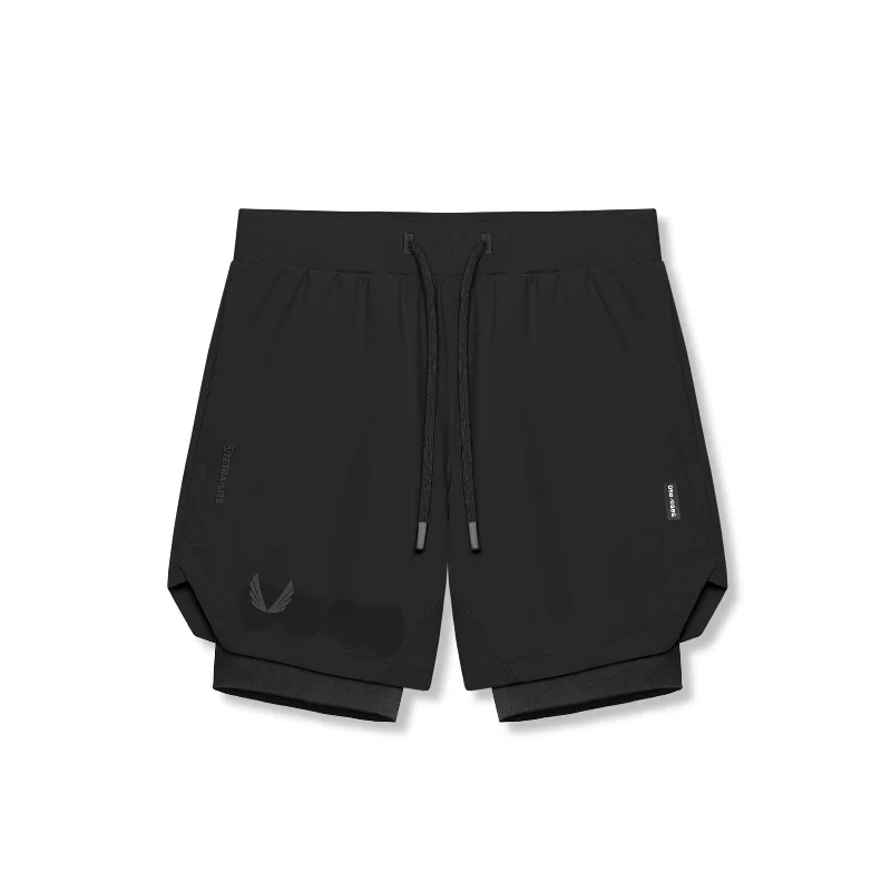 0866. Tetra-Lite™ 7"" Liner Short - Black ""Black Wings""/Black