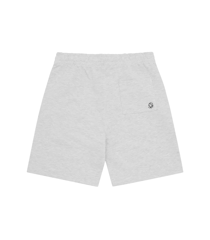 SMALL ARCH LOGO SHORTS - HEATHER ASH