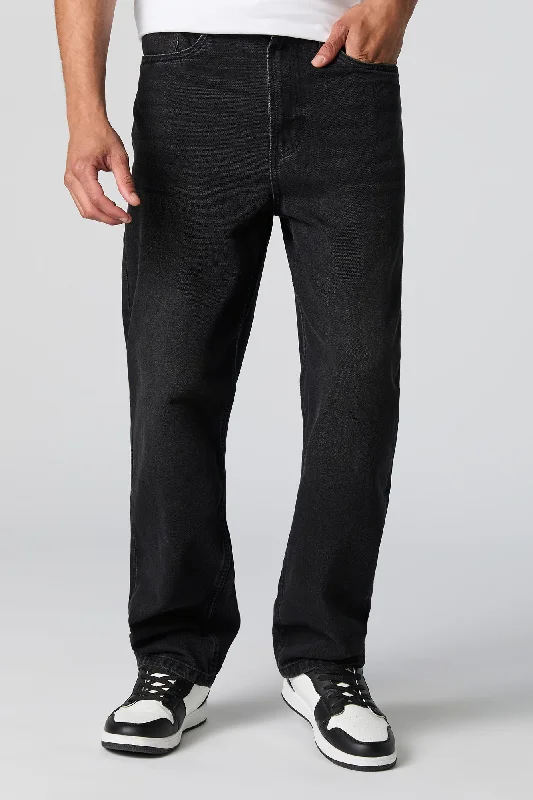 Black Wash Baggy Rigid Denim Jean