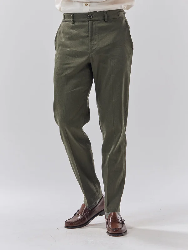 Batch 05 - Mens Bottle Green Linen - Trouser