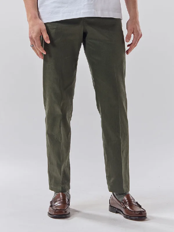 Batch 05 - Mens Bottle Green Linen - Trouser