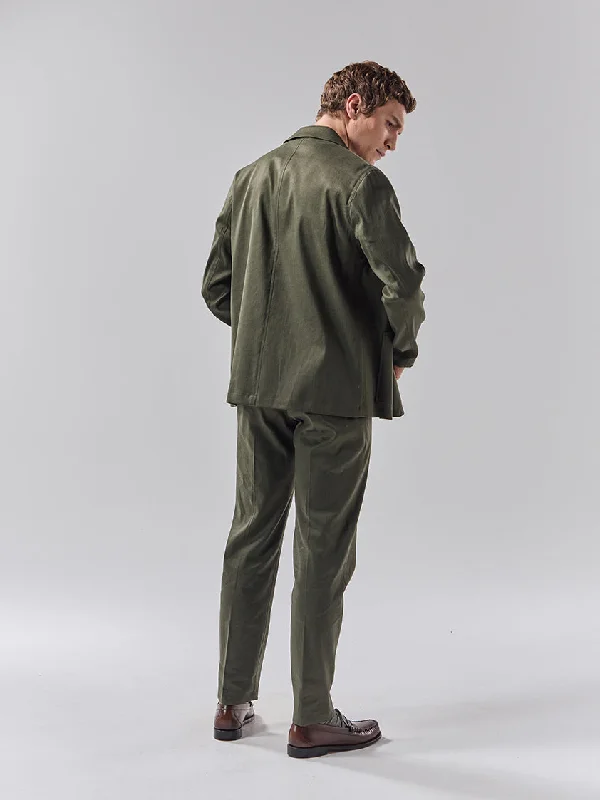 Batch 05 - Mens Bottle Green Linen - Trouser