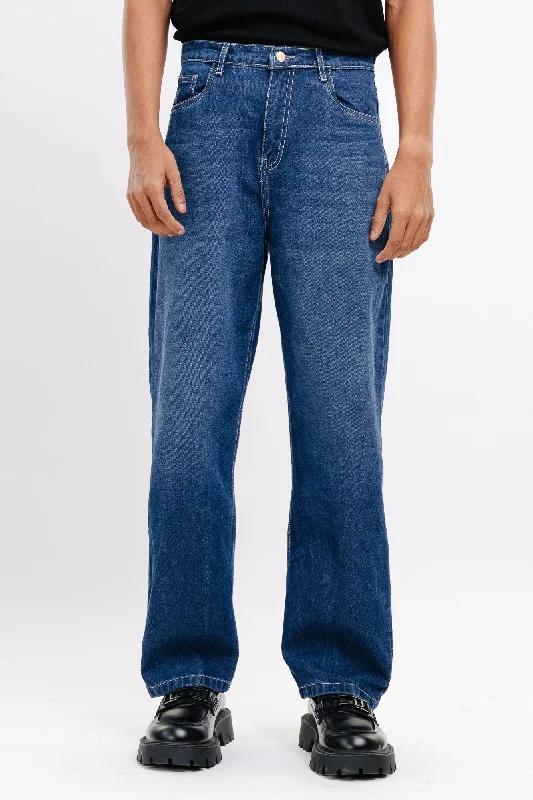 90's Basic Blue Straight Men's Jeans