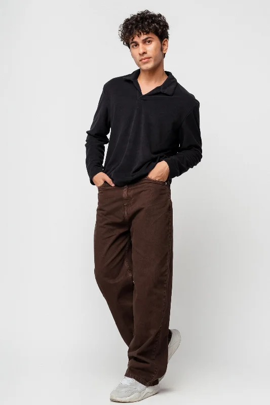 Dark Brown Straight Men's Jeans