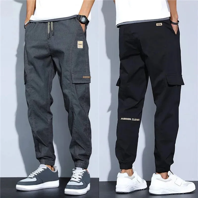 Korean Elastic Hip Cotton Summer Harem Thin Casual Sweatpants ( Pack of 2 )