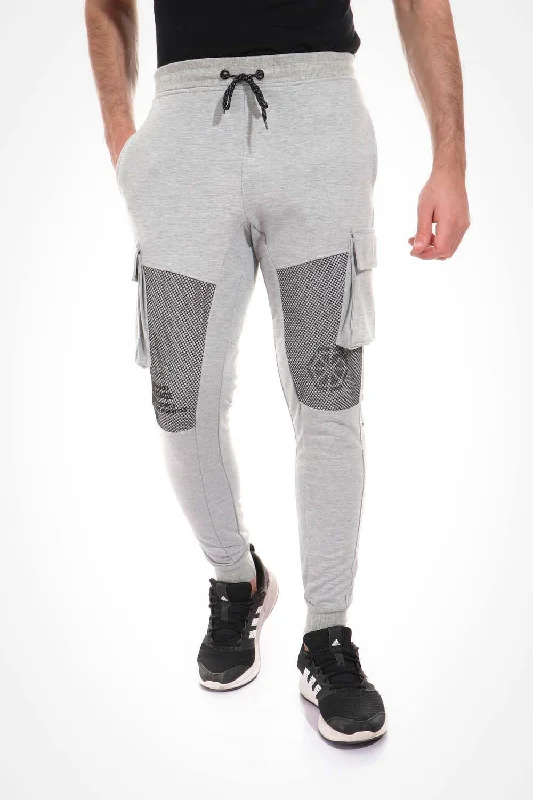 Netted Printed Cargo Sweatpants (642) - White Rabbit