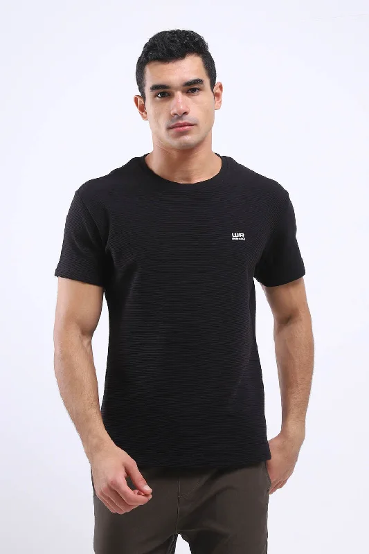 Regular Fit Horizontal Ribbed T-Shirt - White Rabbit