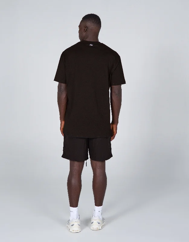 Mens Cursive Nylon Shorts - Boa (Black)