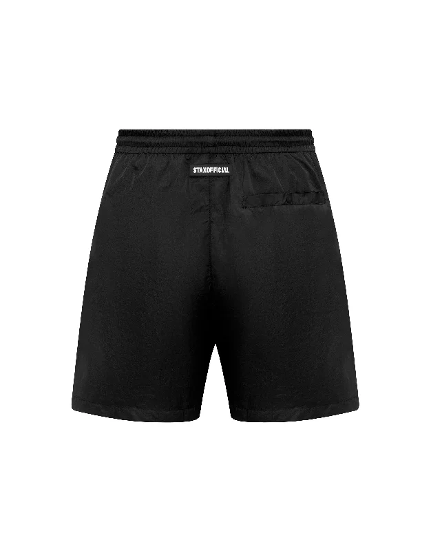 Mens Cursive Nylon Shorts - Boa (Black)