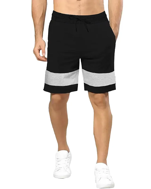 Men's Black Color block Regular Short