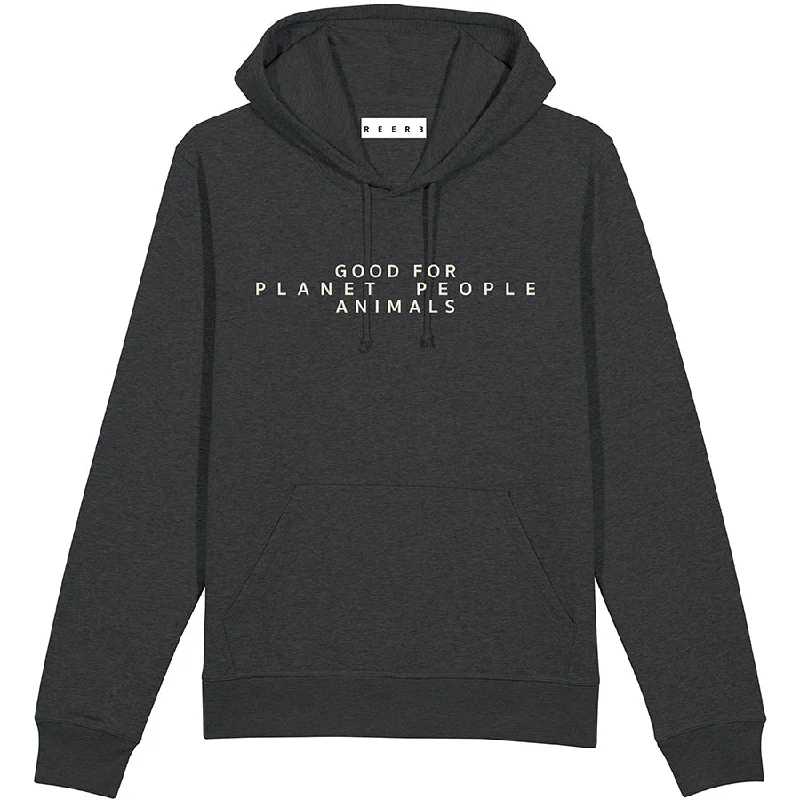 UNISEX STATEMENT HOODIE ""GOOD FOR"" IN DARK GREY