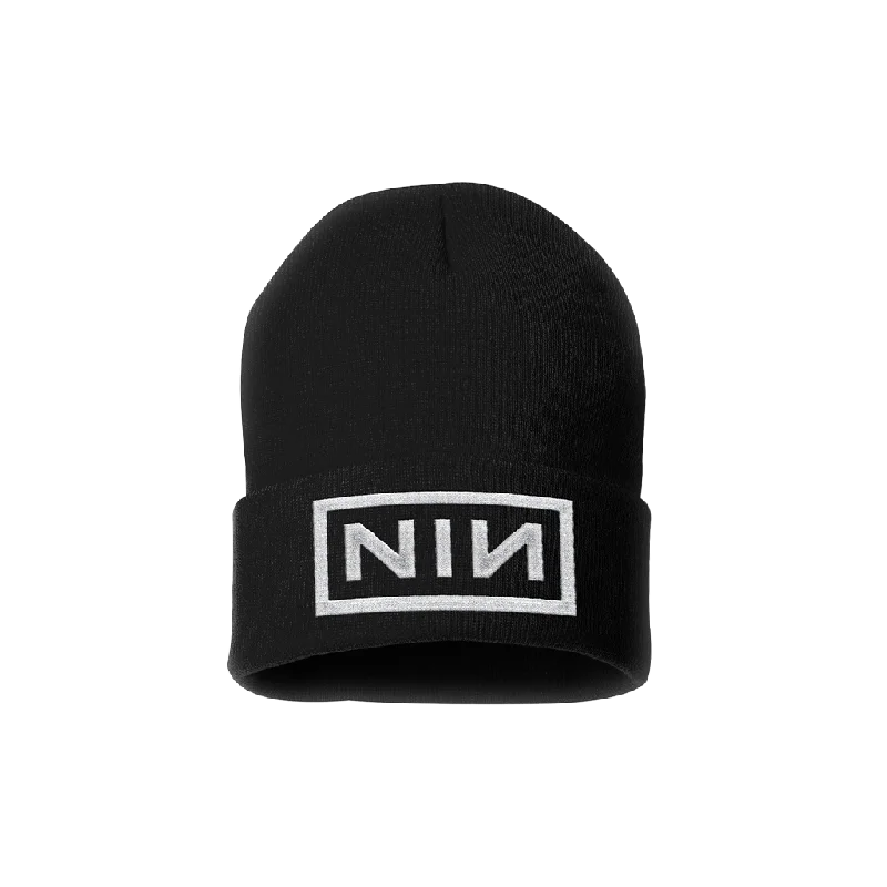 NIN LOGO BLACK BEANIE