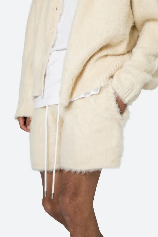 Fuzzy Sweatshorts - Off White