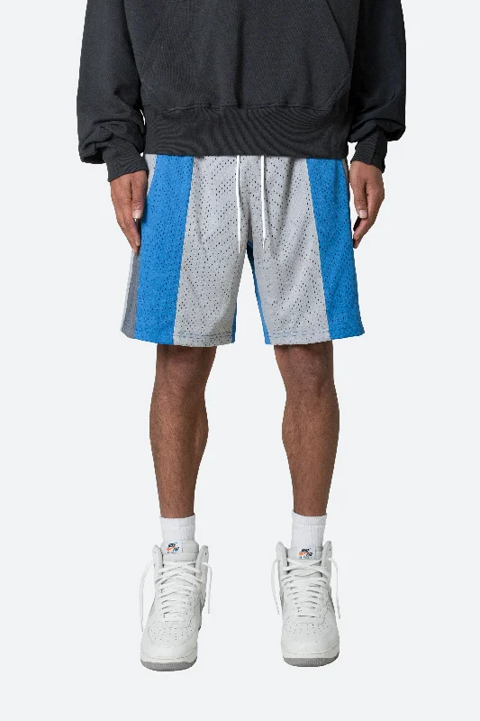 Mesh Paneled Shorts - Blue/Grey