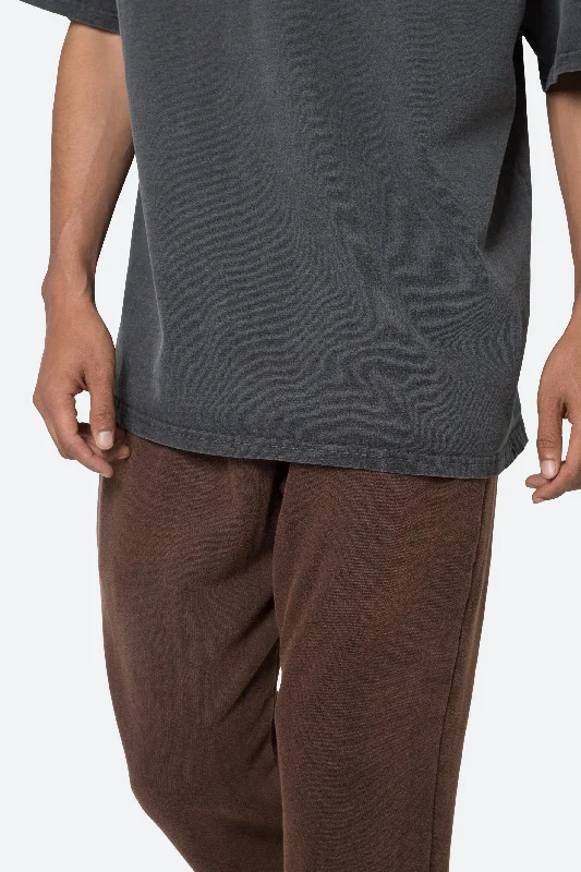 Washed Flare Sweatpants - Brown