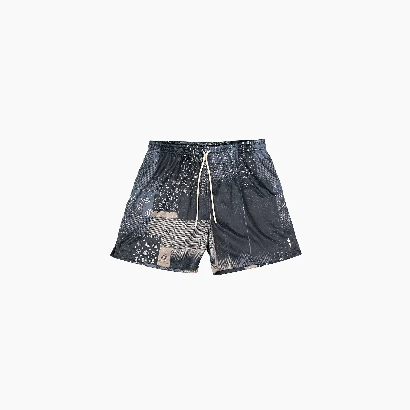 VINTAGE PAISLEY MESH SHORT - MIDNIGHT