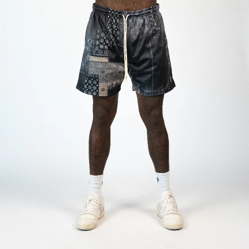 VINTAGE PAISLEY MESH SHORT - MIDNIGHT