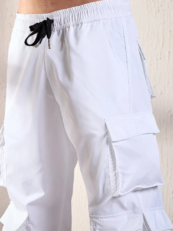 Pearl White Utility Cargo Trackpants