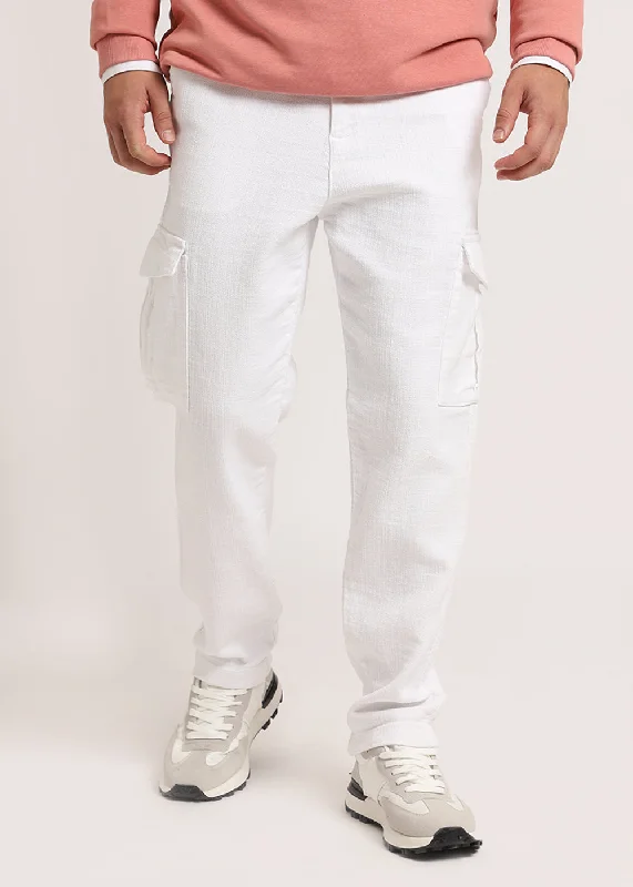 Pearl White linen Cargo Pants