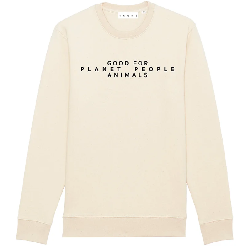 UNISEX STATEMENT SWEATER ""GOOD FOR"" IN BEIGE