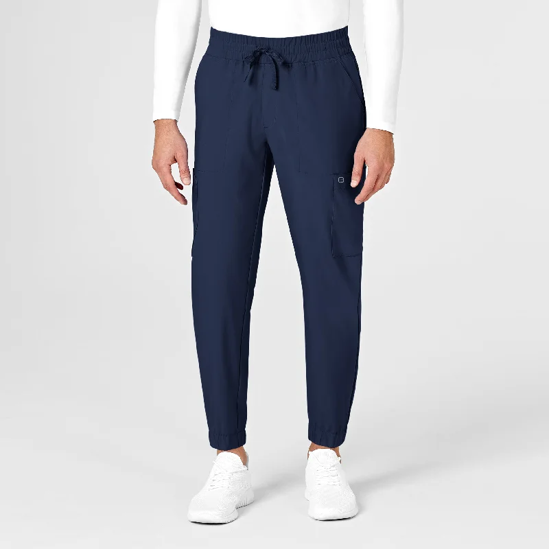 W123 Men's Cargo Jogger Scrub Pant - Navy