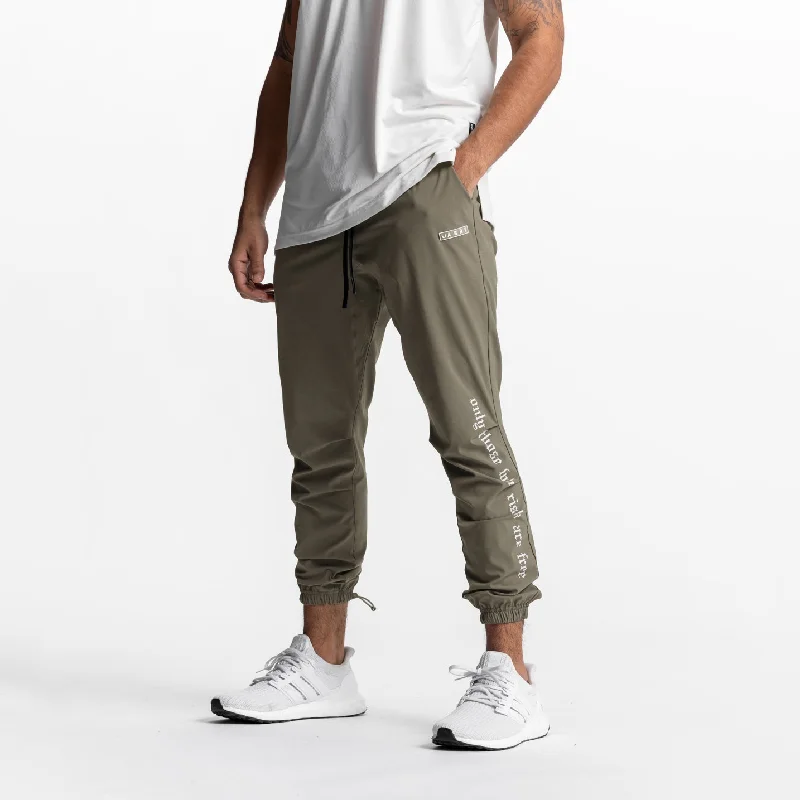 0494. Ultralight ""Patch Logo"" Relaxed Fit Track Pant - Faded Olive