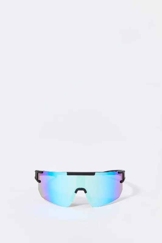 Shield Tinted Rimless Sunglasses