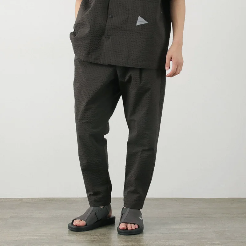 AND WANDER（アンドワンダー） ドライソフト シアサッカー パンツ / ボトムス 伸縮 吸湿速乾 COOLMAX Dry soft seersucker pants