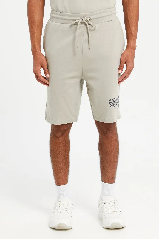 Men Beige Printed Lounge Shorts