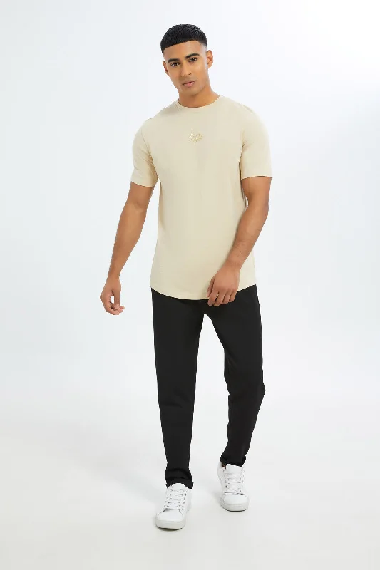 Men Black Pull-On Trousers