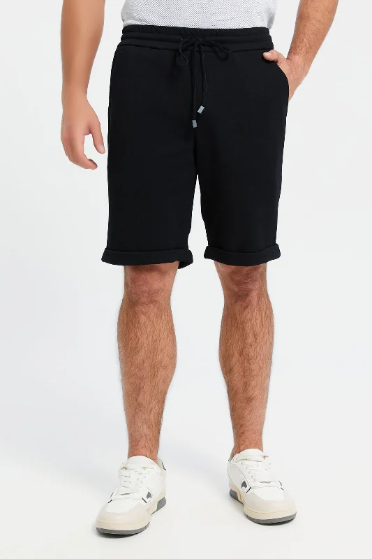 Men Black Pull On Short