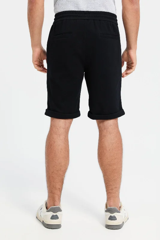 Men Black Pull On Short