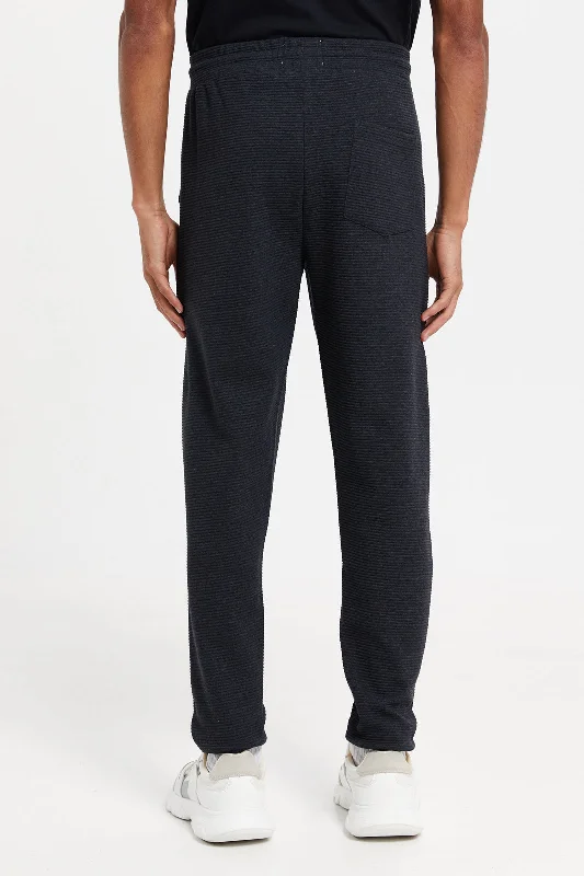 Men Charcoal Plain Joggers