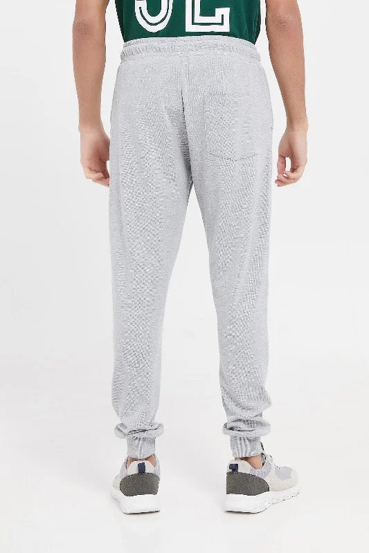 Men Grey Pique Jog Pant