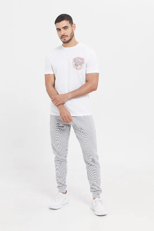 Men Grey Ottoman Jog Pants