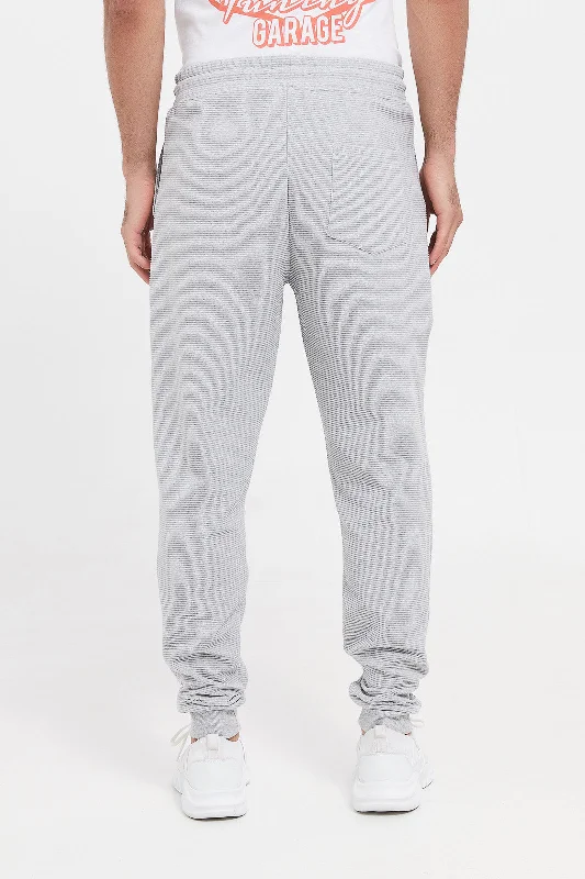 Men Grey Ottoman Jog Pants