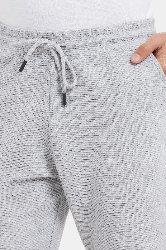 Men Grey Ottoman Jog Pants