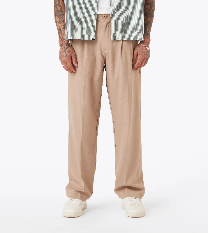 Herringbone Flow Pant Beige