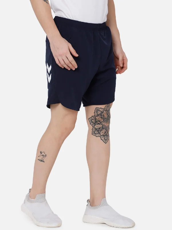 Kuro Men Polyester Navy Blue Short