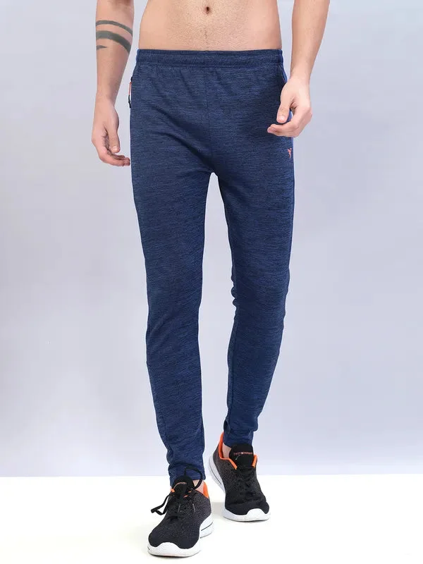 Men Melange Slim Fit Trackpants with TECHNO DRY