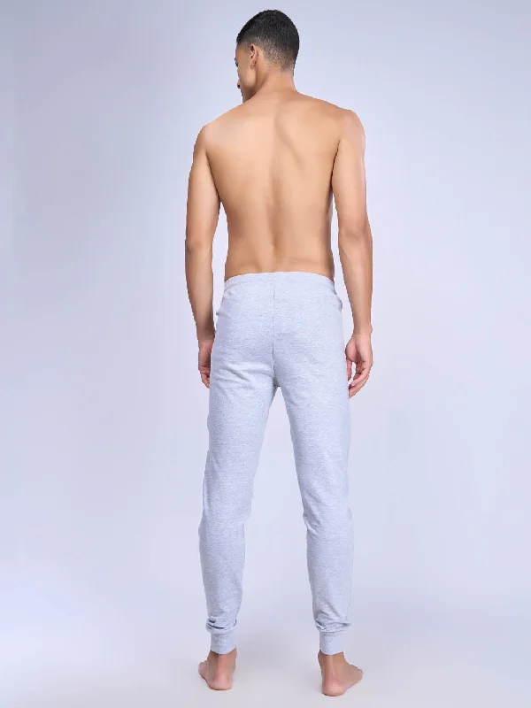 Mens Cotton Zipper Packet Jogger Grey Melange