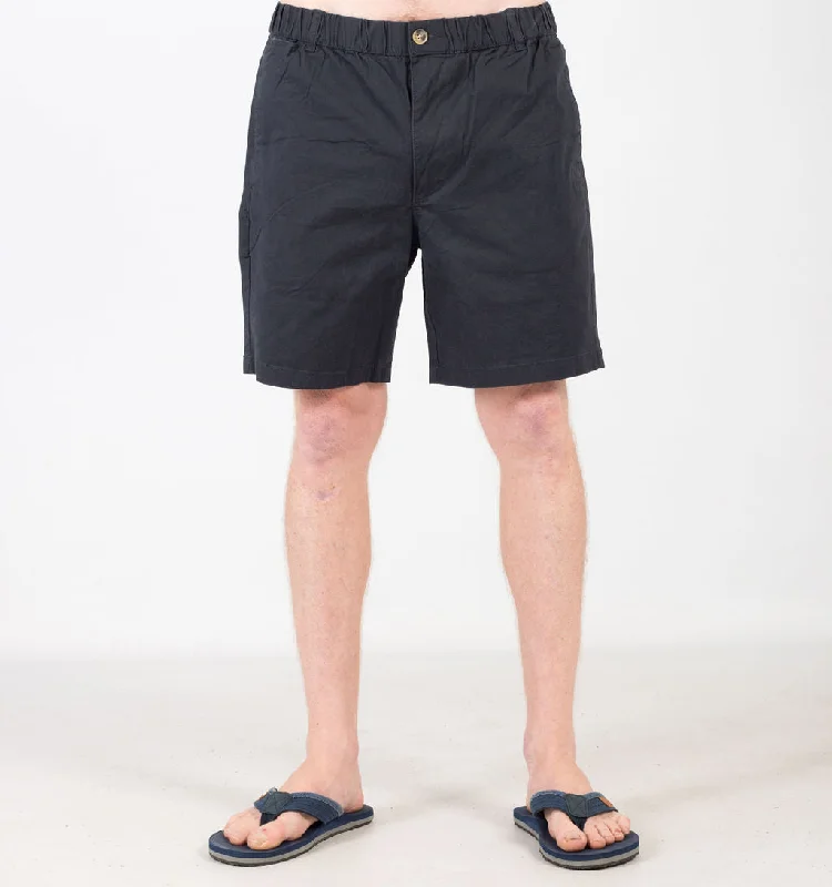 MENS LONG PULL-ON SHORTS - BLACK