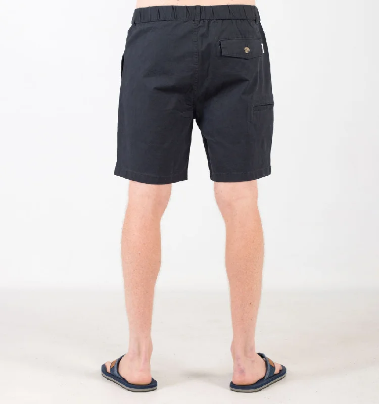 MENS LONG PULL-ON SHORTS - BLACK