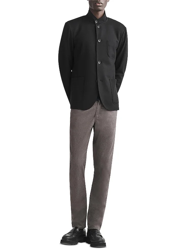 Mens Mid-Rise Stretch Straight Leg Pants