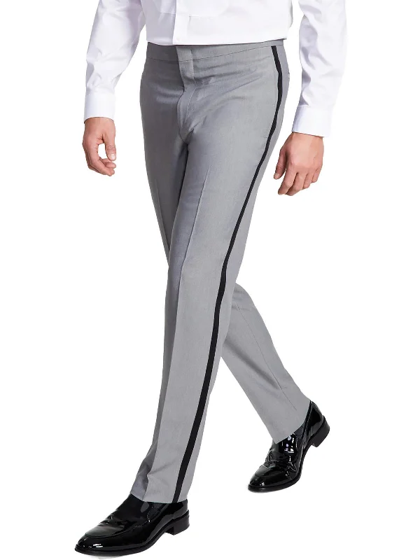 Mens Stretch Polyester Dress Pants