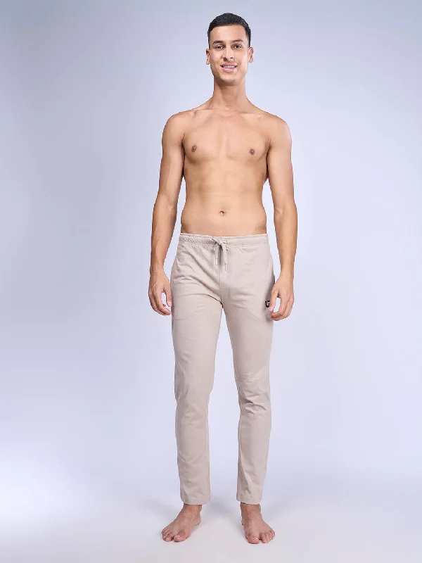 Men's  Super Combed Cotton Rich Beige  Regular fit Track pant-AGT6