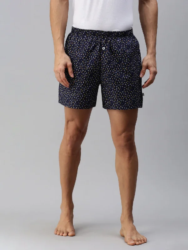 Mens Woven Boxer Shorts Navy WS8