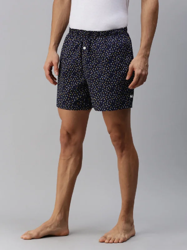 Mens Woven Boxer Shorts Navy WS8