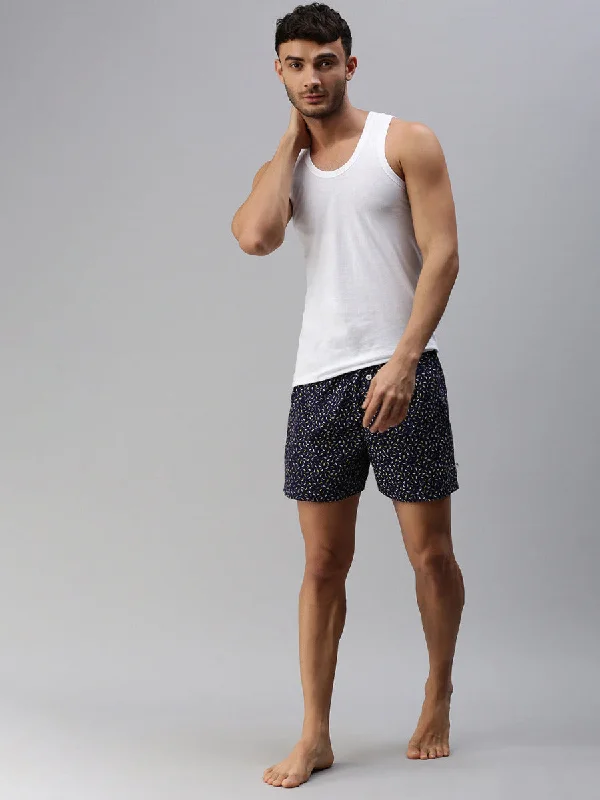 Mens Woven Boxer Shorts Navy WS8